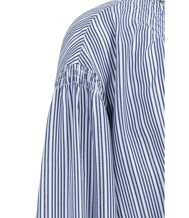 01-201208-603/939231  Striped blouse with shirred details at the shoulders