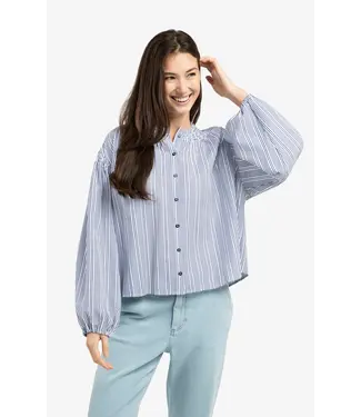 YAYA 01-201208-603/939231  Striped blouse with shirred details at the shoulders