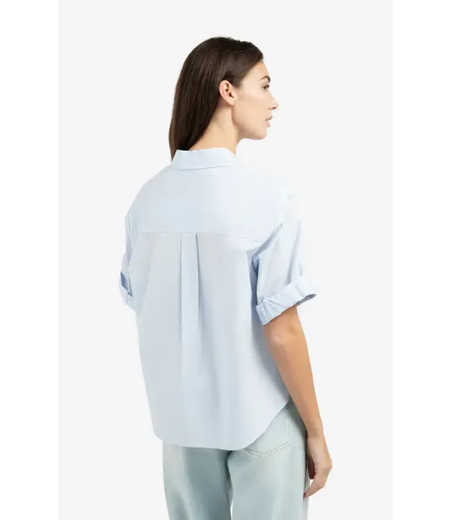 01-201207-603/99048  Blouse with short rolled-up sleeves and collar