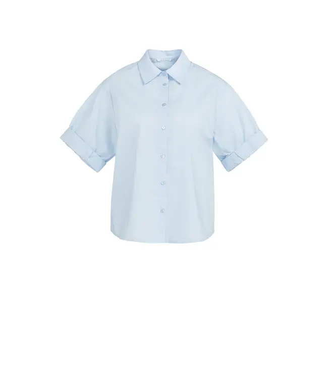 01-201207-603/99048  Blouse with short rolled-up sleeves and collar