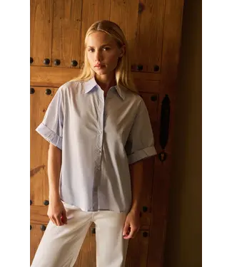 YAYA 01-201207-603/99048  Blouse with short rolled-up sleeves and collar