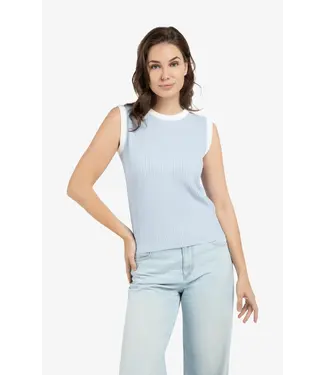 YAYA 01-000565-603/99048  Sleeveless ribbed sweater with crew neckline