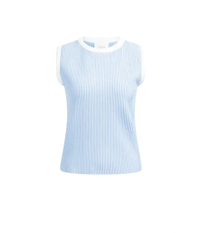 01-000565-603/99048  Sleeveless ribbed sweater with crew neckline