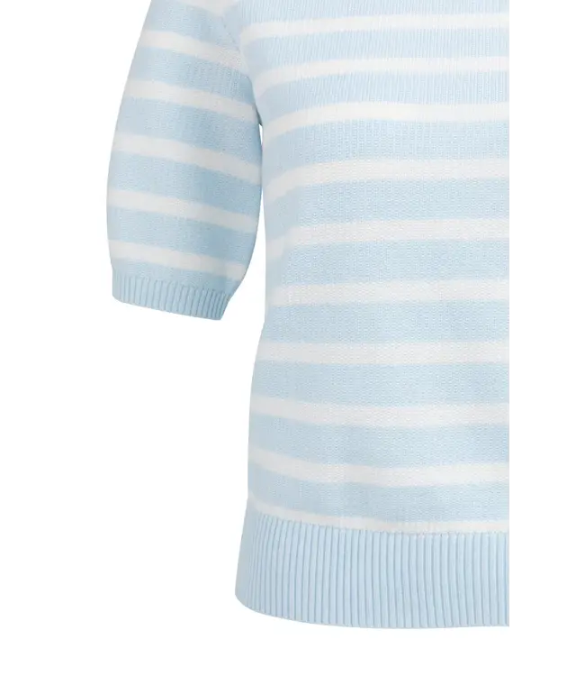 01-000560-603/990481  Knitted sweater with stripe pattern and short sleeves