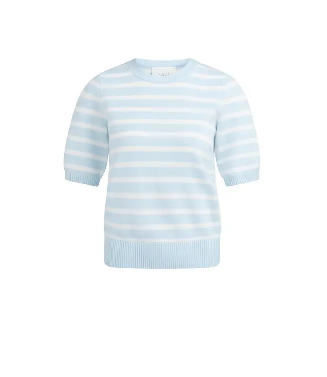 01-000560-603/990481  Knitted sweater with stripe pattern and short sleeves