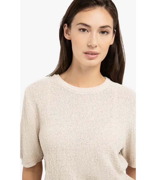 01-000564-603/990521  Textured knitted sweater with short sleeves