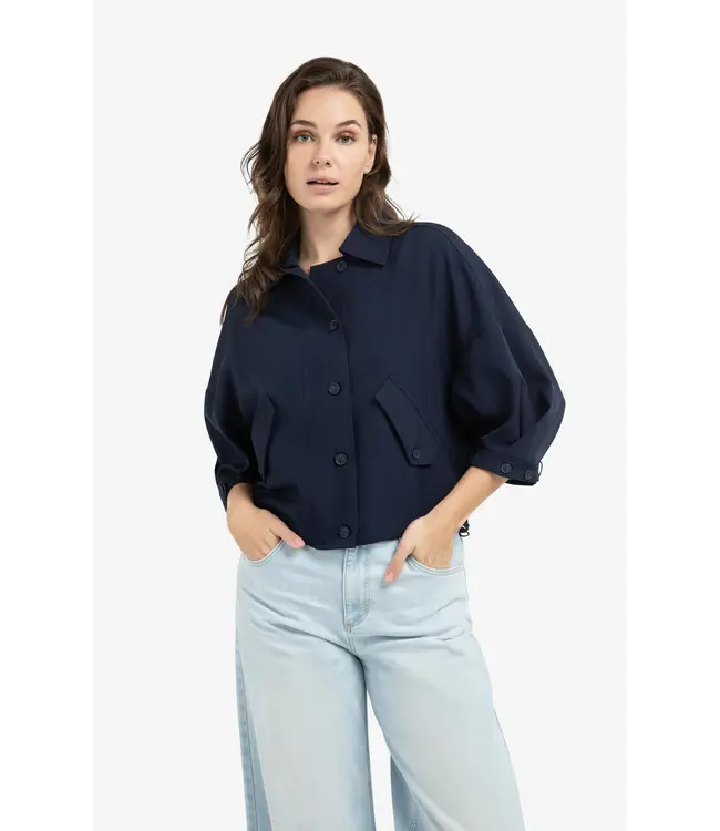 01-201206-603/93923  Blouse jacket with adjustable waistband and pockets