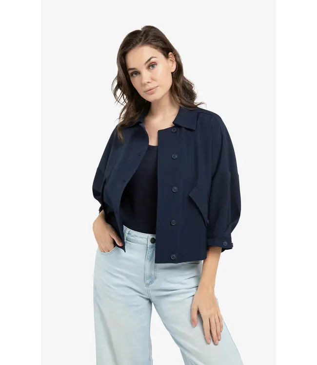 01-201206-603/93923  Blouse jacket with adjustable waistband and pockets