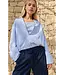 YAYA 01-701355-603/99048  Balloon blouse with deep V-neck