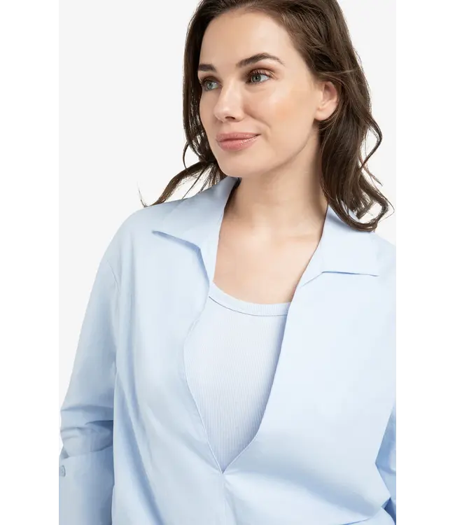 01-701355-603/99048  Balloon blouse with deep V-neck