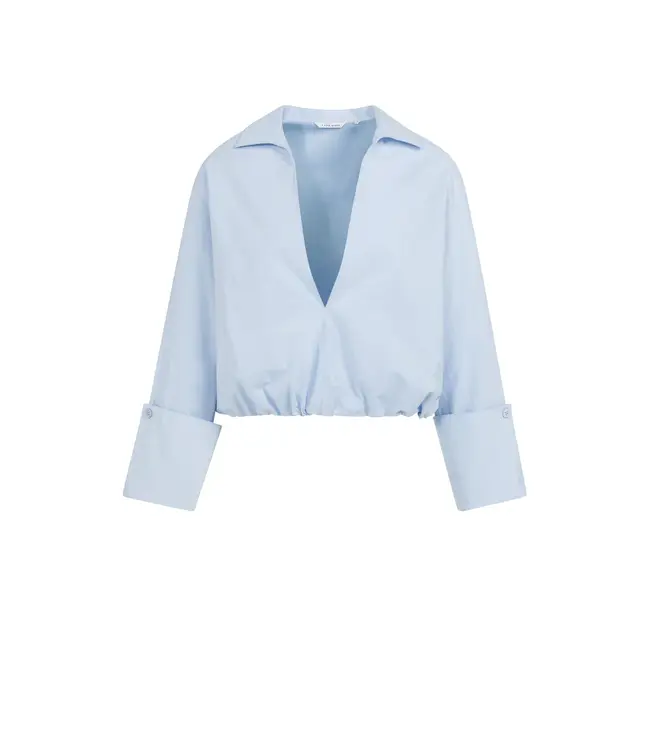 01-701355-603/99048  Balloon blouse with deep V-neck