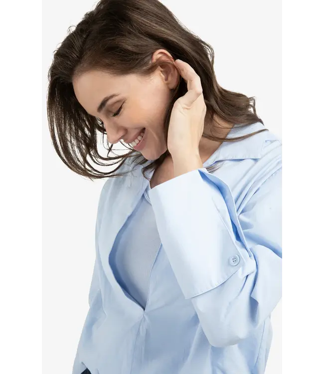 01-701355-603/99048  Balloon blouse with deep V-neck