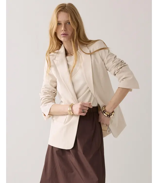 1s1299-12365/000122-Ivory  Blazer Cotton blend