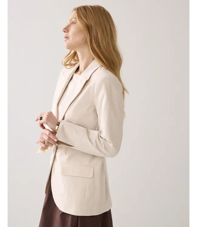 1s1299-12365/000122-Ivory  Blazer Cotton blend