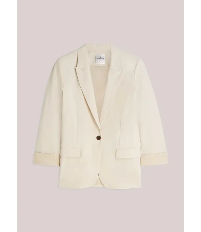 1s1299-12365/000122-Ivory  Blazer Cotton blend