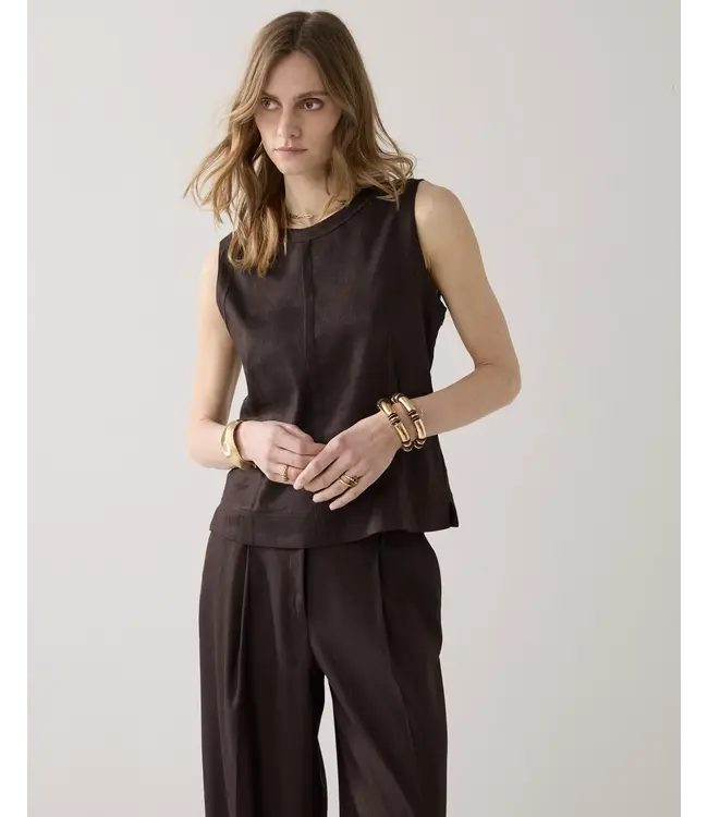 2s3065-11780/000713-Coffee  Top Linen blend