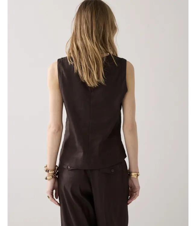 2s3065-11780/000713-Coffee  Top Linen blend