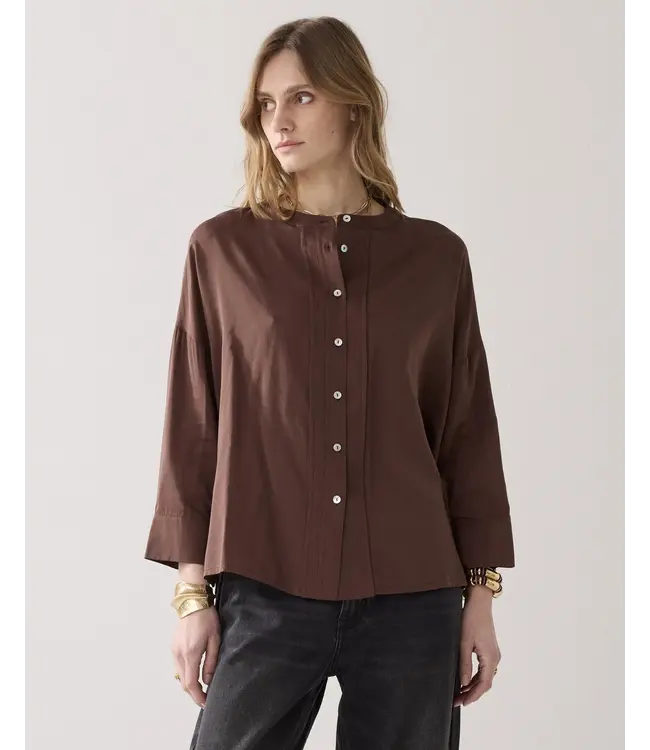 2s3403-12370/000713-Coffee  Blouse Viscose cotton