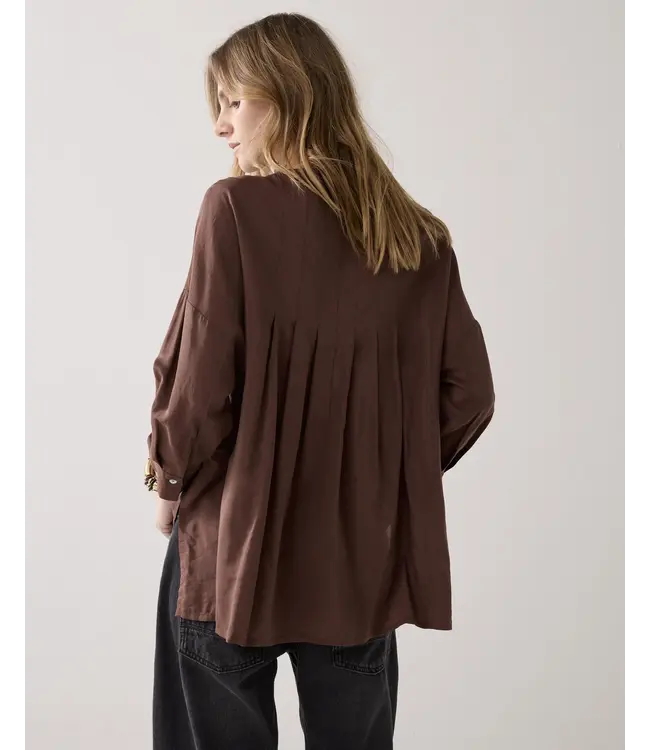 2s3403-12370/000713-Coffee  Blouse Viscose cotton