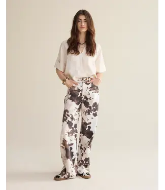 Summum Woman 2s3432-12372/000122-Ivory  Top short sleeves Modal linen blend