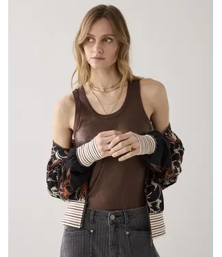 Summum Woman 3s4873-5138/000713-Coffee  Rib tanktop cotton rib