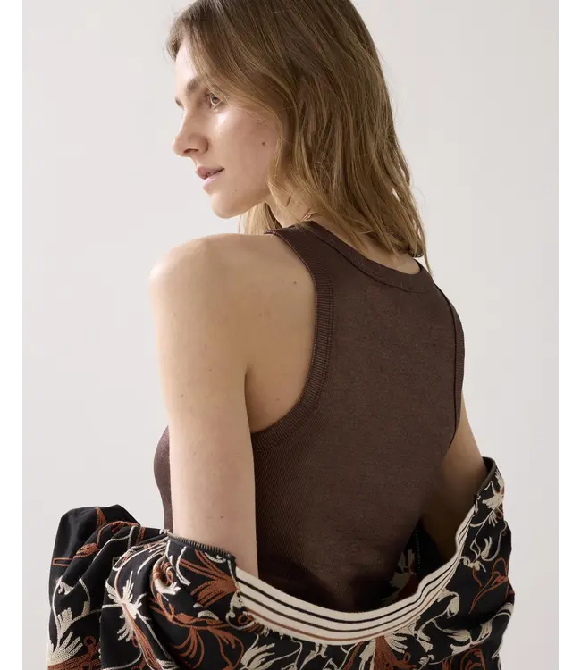 3s4873-5138/000713-Coffee  Rib tanktop cotton rib