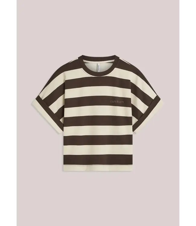 3s5112-30681/000713-Coffee  Top Big stripe heavy jersey