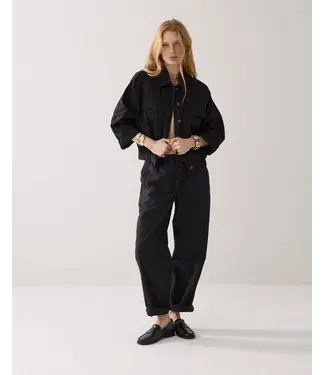 Summum Woman 4s2916-12405/000990-Black  Loose pant Breezy cotton canvas