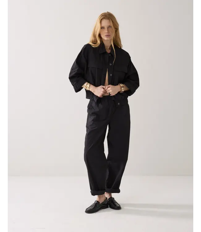 4s2916-12405/000990-Black  Loose pant Breezy cotton canvas