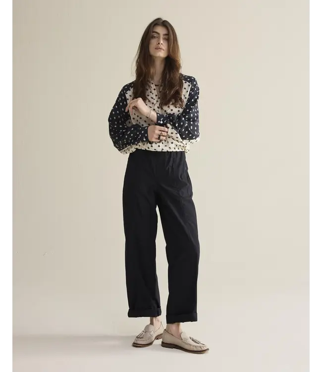 4s2916-12405/000990-Black  Loose pant Breezy cotton canvas