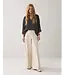Summum Woman 4s2938-12365/000122-Ivory  Trousers wide leg Cotton blend with inseam approx 81cm