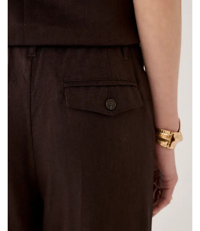 4s2953-11780/000713-Coffee  Trousers Linen blend