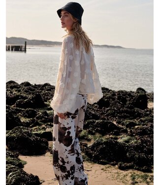 Summum Woman 4s2956-12435/000120-Multicolour  Baggy straight pant Cow printed twill