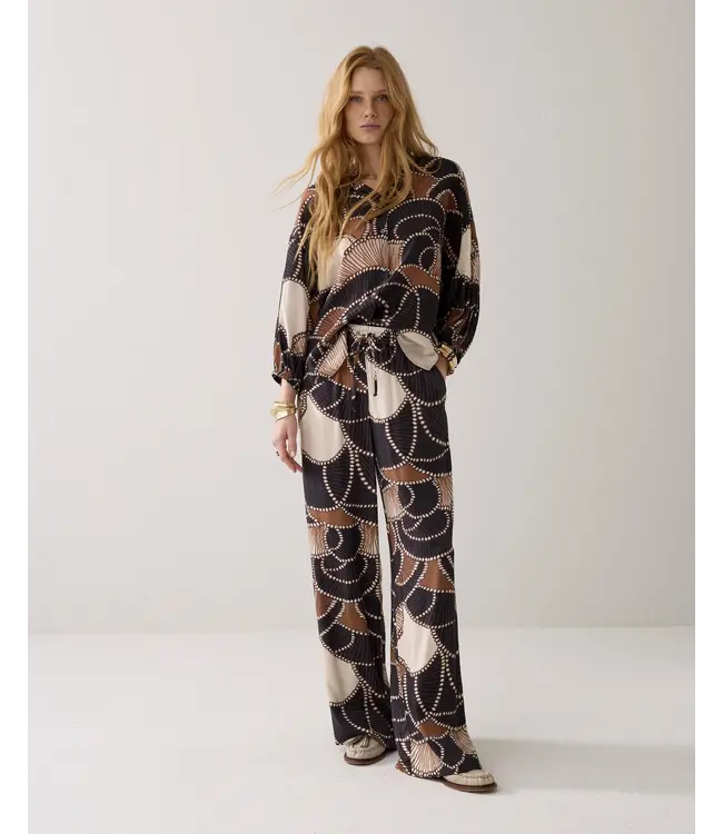 4s2964-12387/000120-Multicolour  Trousers All over twill satin