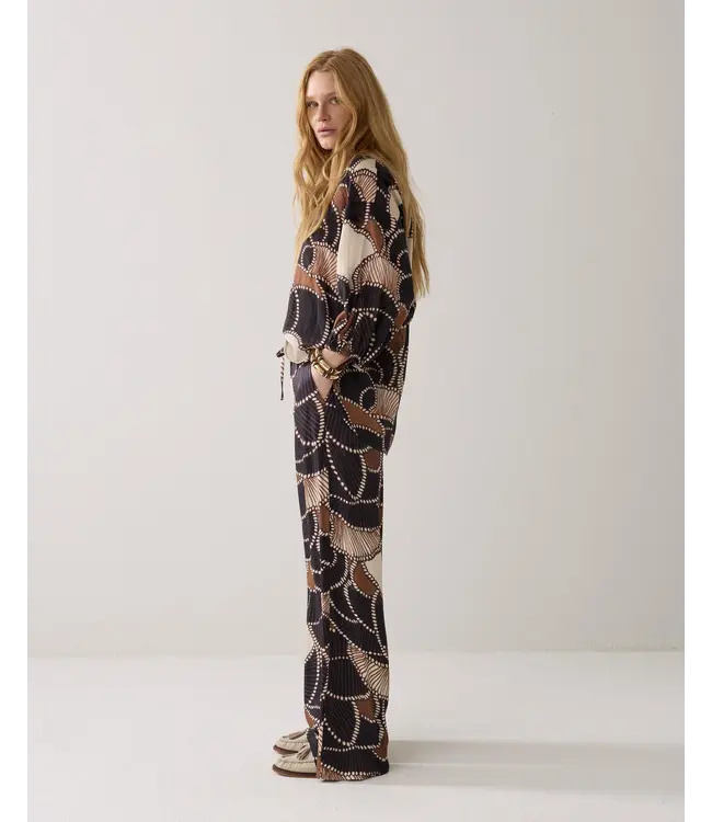 4s2964-12387/000120-Multicolour  Trousers All over twill satin