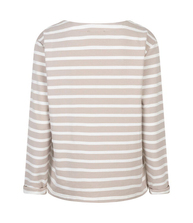 srb4755/Terry stripe long sleeve/Pebble