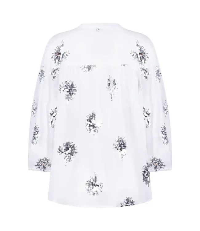 NKS02175-Offwhite/Silver  Lynn Blouse Paillet