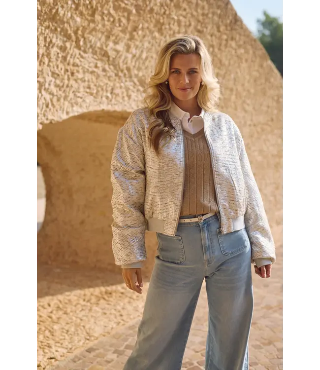 NKS13096-SIlver/Camel  Babette Bomber