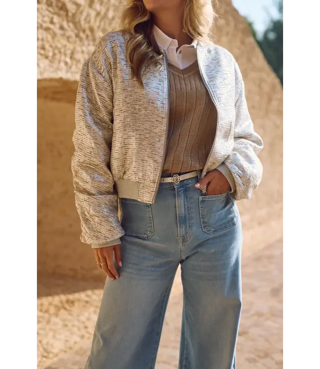 NKS13096-SIlver/Camel  Babette Bomber