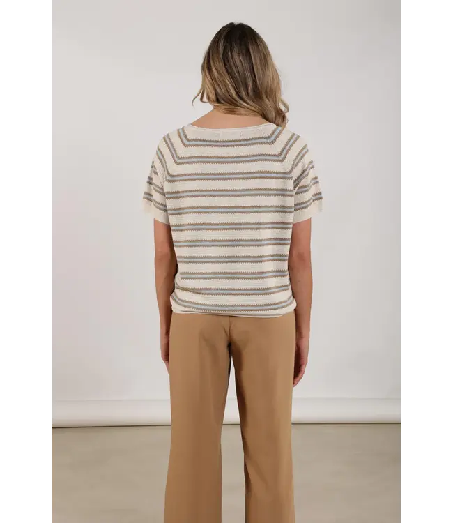 NKS03040-Sand/Cloudy  Rachel Pullover Stripe