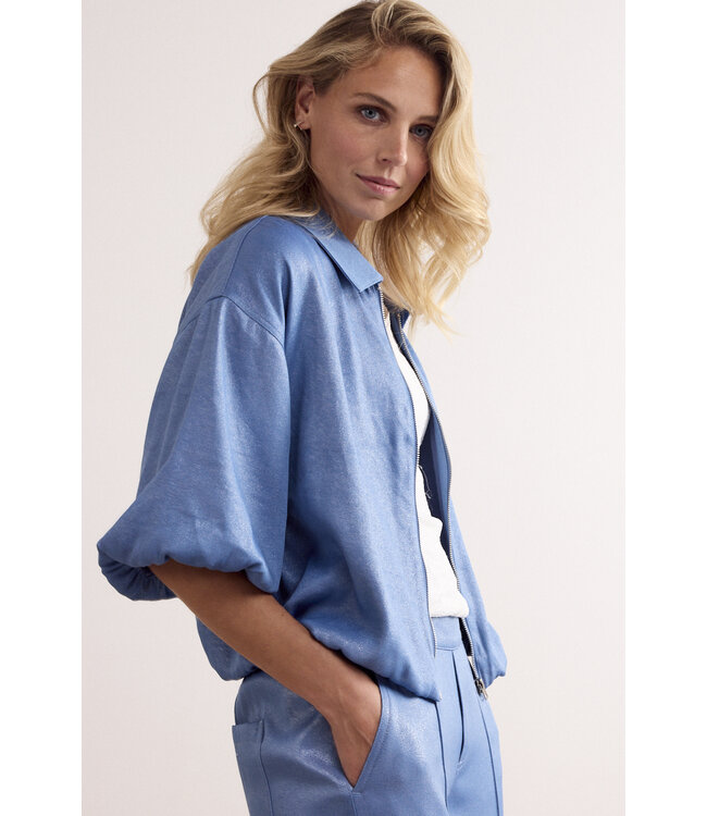 C08-19-801/005042-BreezyBlue  Balloon-Shaped Coated Jacket