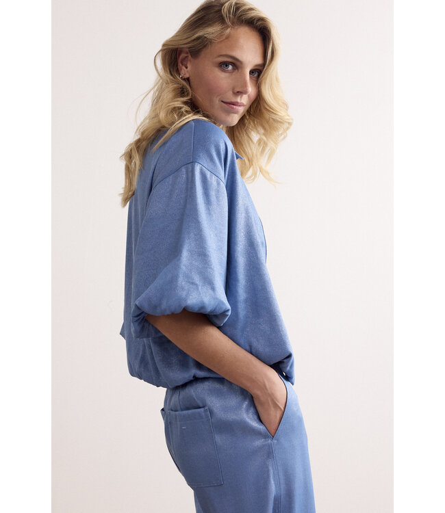 C08-19-801/005042-BreezyBlue  Balloon-Shaped Coated Jacket