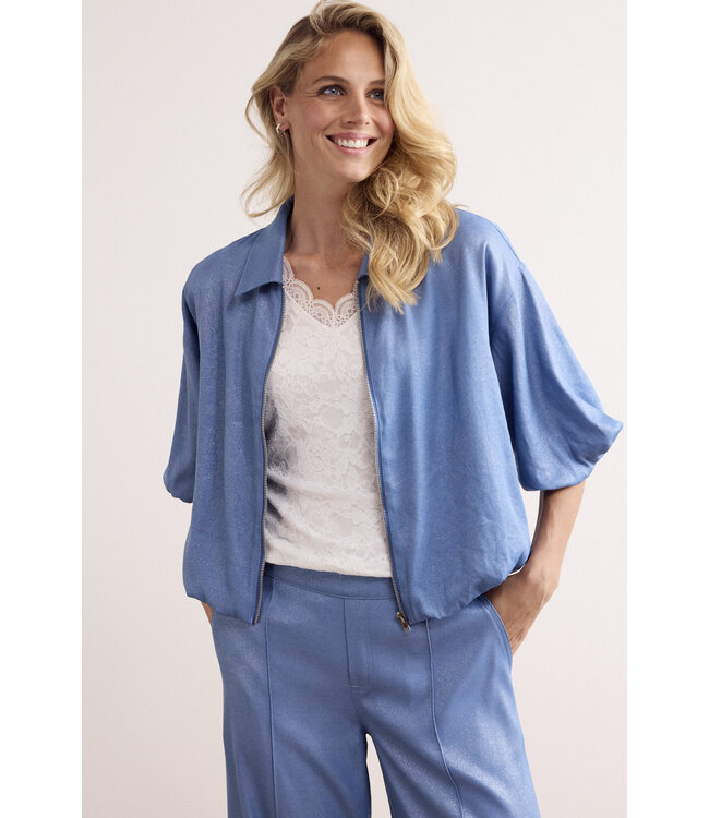 C08-19-801/005042-BreezyBlue  Balloon-Shaped Coated Jacket
