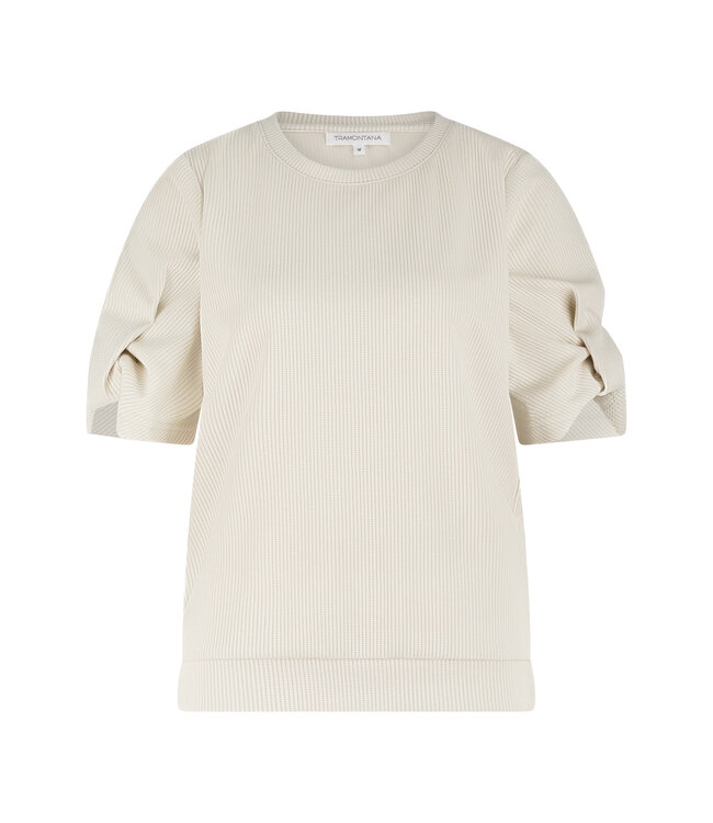 C16-19-401/006800-Stone  Short-Sleeve Top Cuff Detail