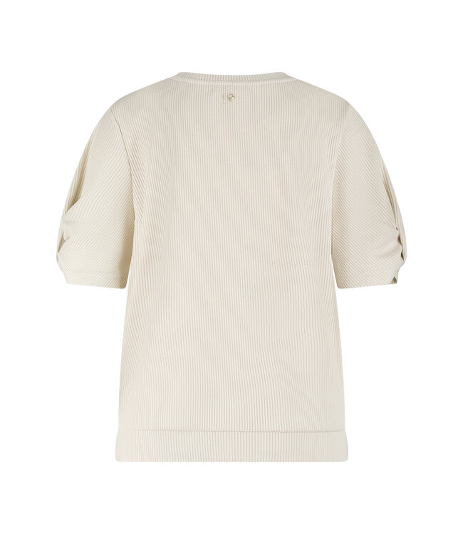 C16-19-401/006800-Stone  Short-Sleeve Top Cuff Detail