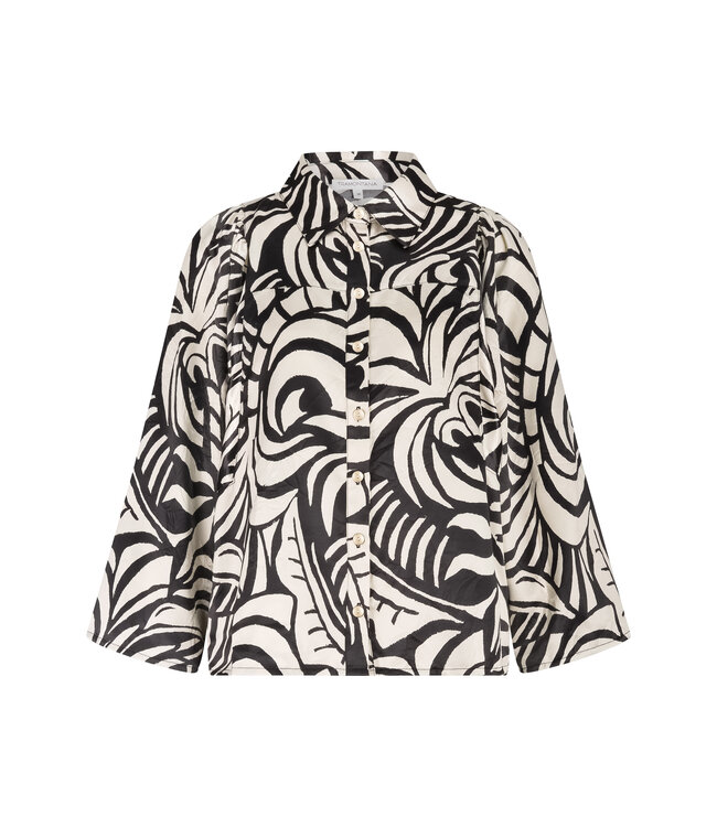 C19-19-301/100000-PrintBlack&Stone  Blouse Bold Botanica