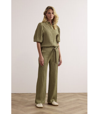 Tramontana C30-19-101/006155-Aloe  Creased Wide-Leg Trousers