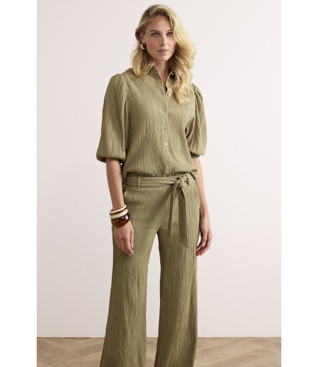 C30-19-101/006155-Aloe  Creased Wide-Leg Trousers
