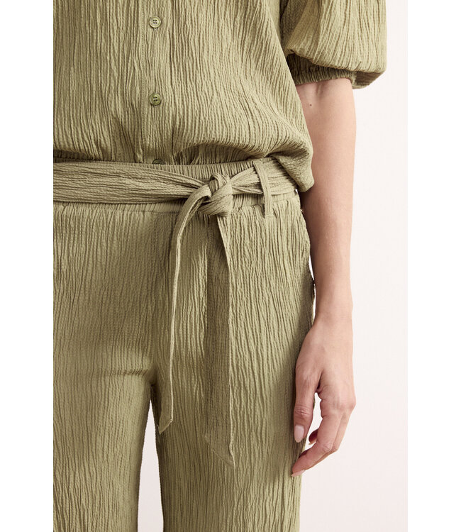 C30-19-101/006155-Aloe  Creased Wide-Leg Trousers
