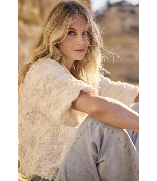 C42-19-801/006800-Stone  3D Flower Lace Jacket